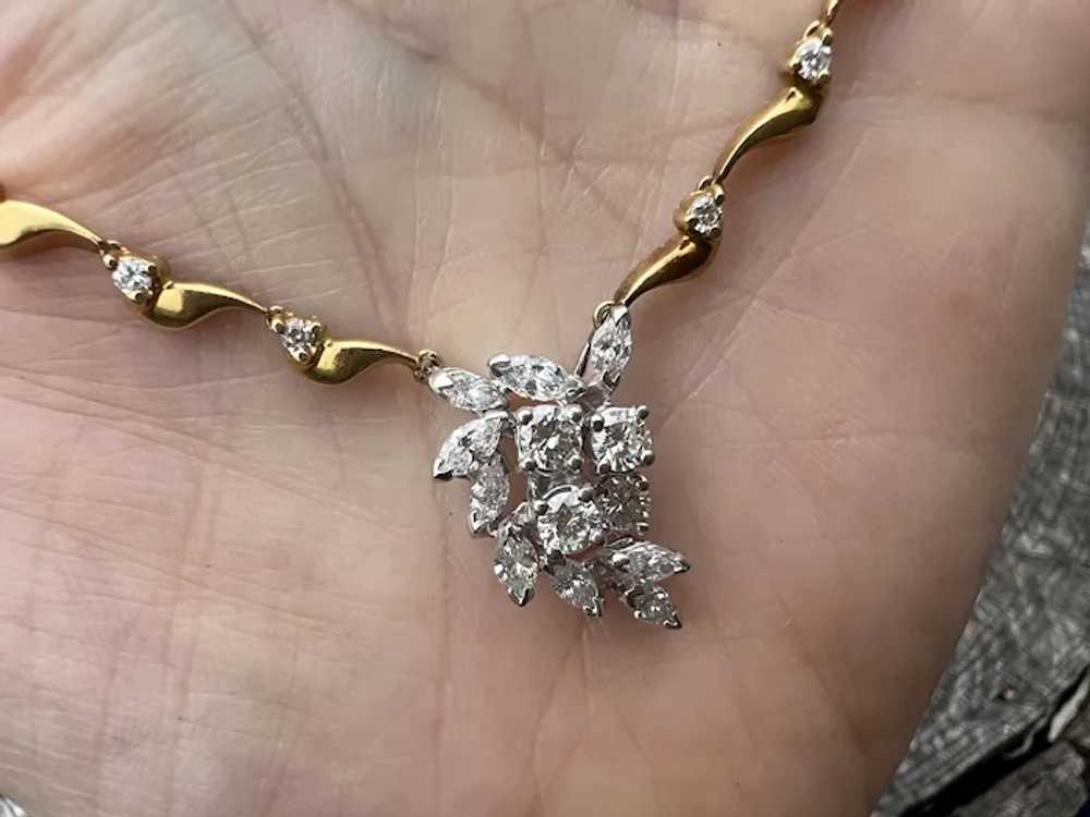 18K Yellow Gold and Diamond Choker Necklace - image 7
