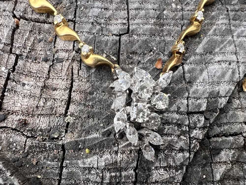 18K Yellow Gold and Diamond Choker Necklace - image 9