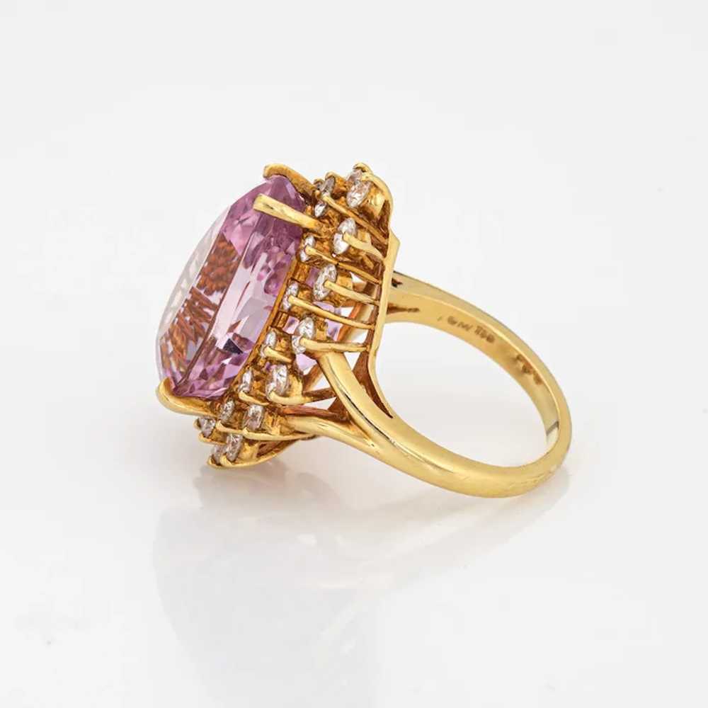 Kurt Wayne Kunzite 2.72ct Diamond Ring Vintage 18… - image 4