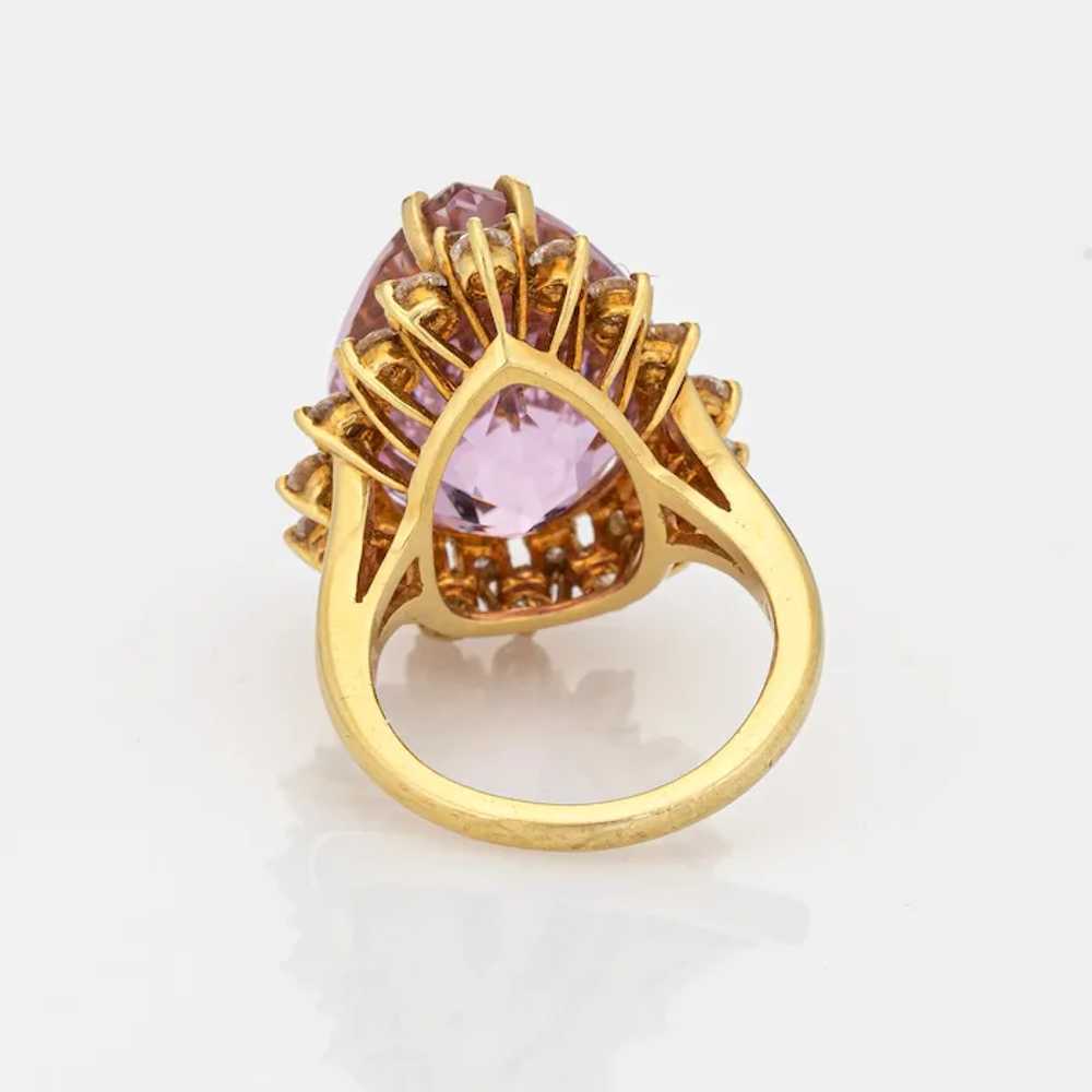 Kurt Wayne Kunzite 2.72ct Diamond Ring Vintage 18… - image 5