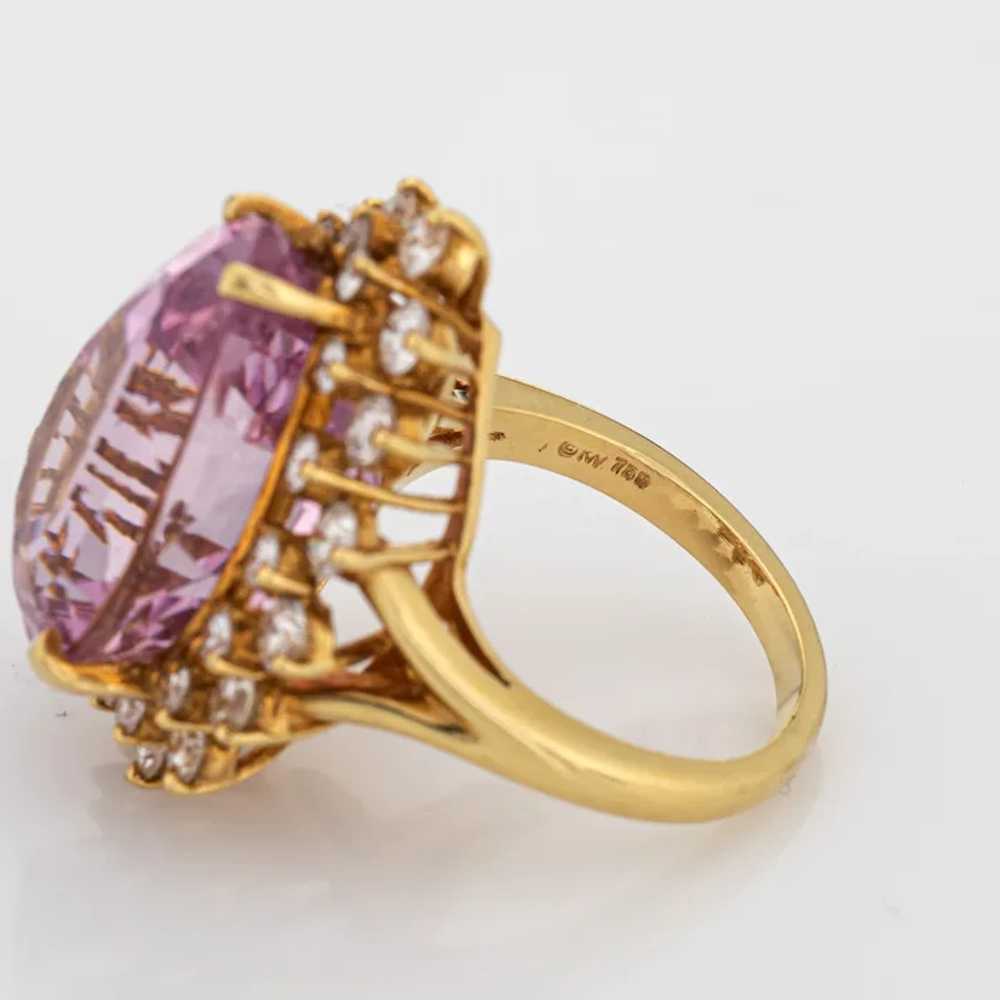 Kurt Wayne Kunzite 2.72ct Diamond Ring Vintage 18… - image 7