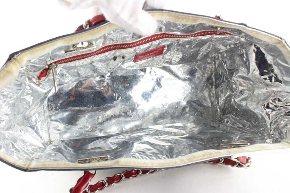 Chanel Chanel Navy Silver Red CC No. 5 Chain Tote… - image 7