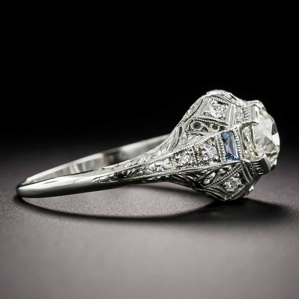 Art Deco Diamond and Calibre Sapphire* Engagement… - image 2