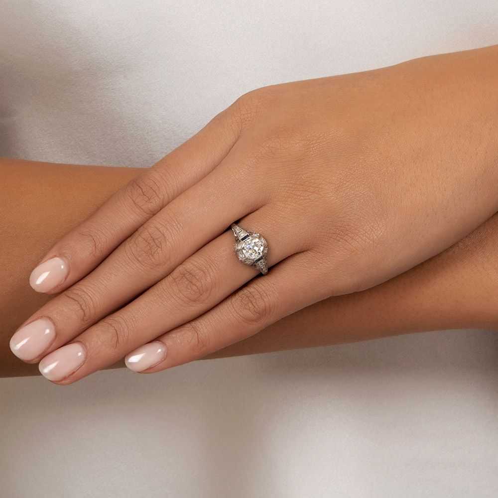Art Deco Diamond and Calibre Sapphire* Engagement… - image 4