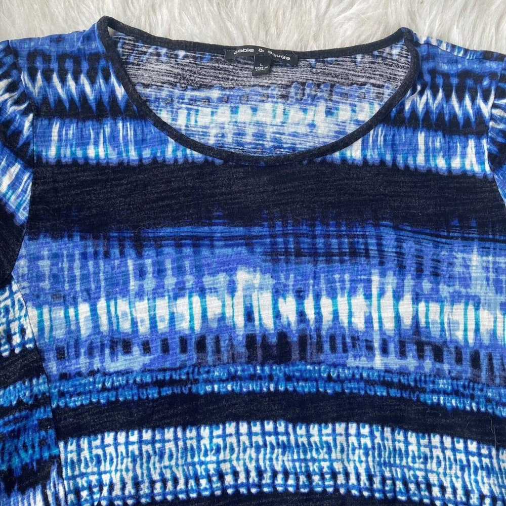 1 Cable & Gauge Tie Dye Pattern Shirt Sz L Black … - image 3