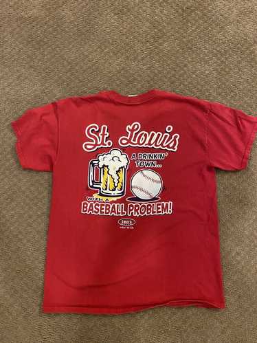 St Louis Cardinals Mens T-shirt XL Short Sleeve Embroidered Graphic Red  Vintage