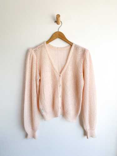 Italian Puff Sleeve Mohair Cardigan