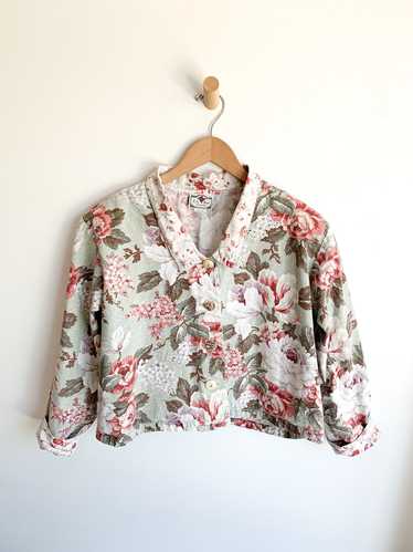 Mint Floral Cropped Jacket - image 1