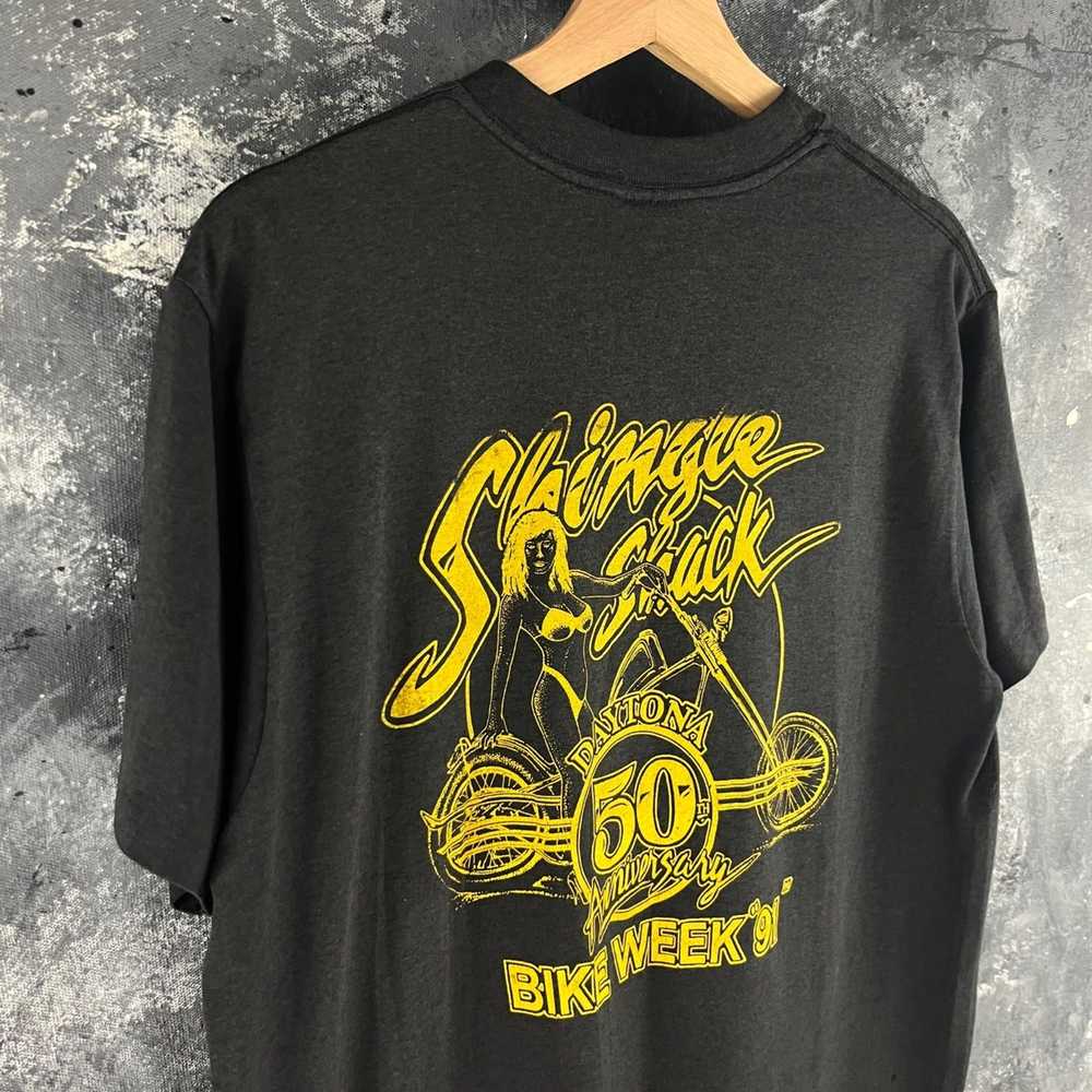 Vintage Vintage 1991 3D emblem biker shirt - image 3