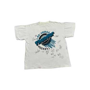 NHL × Vintage Vintage Las Vegas Thunder Signed T-… - image 1