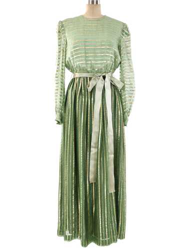 Richilene Metallic Green Lurex Gown