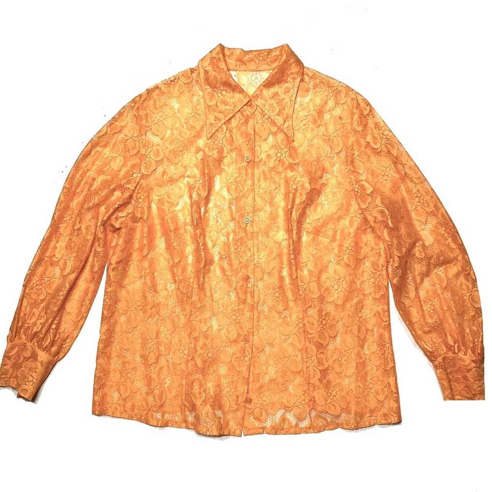 Streetwear × Vintage 1970s Translucent orange flo… - image 1