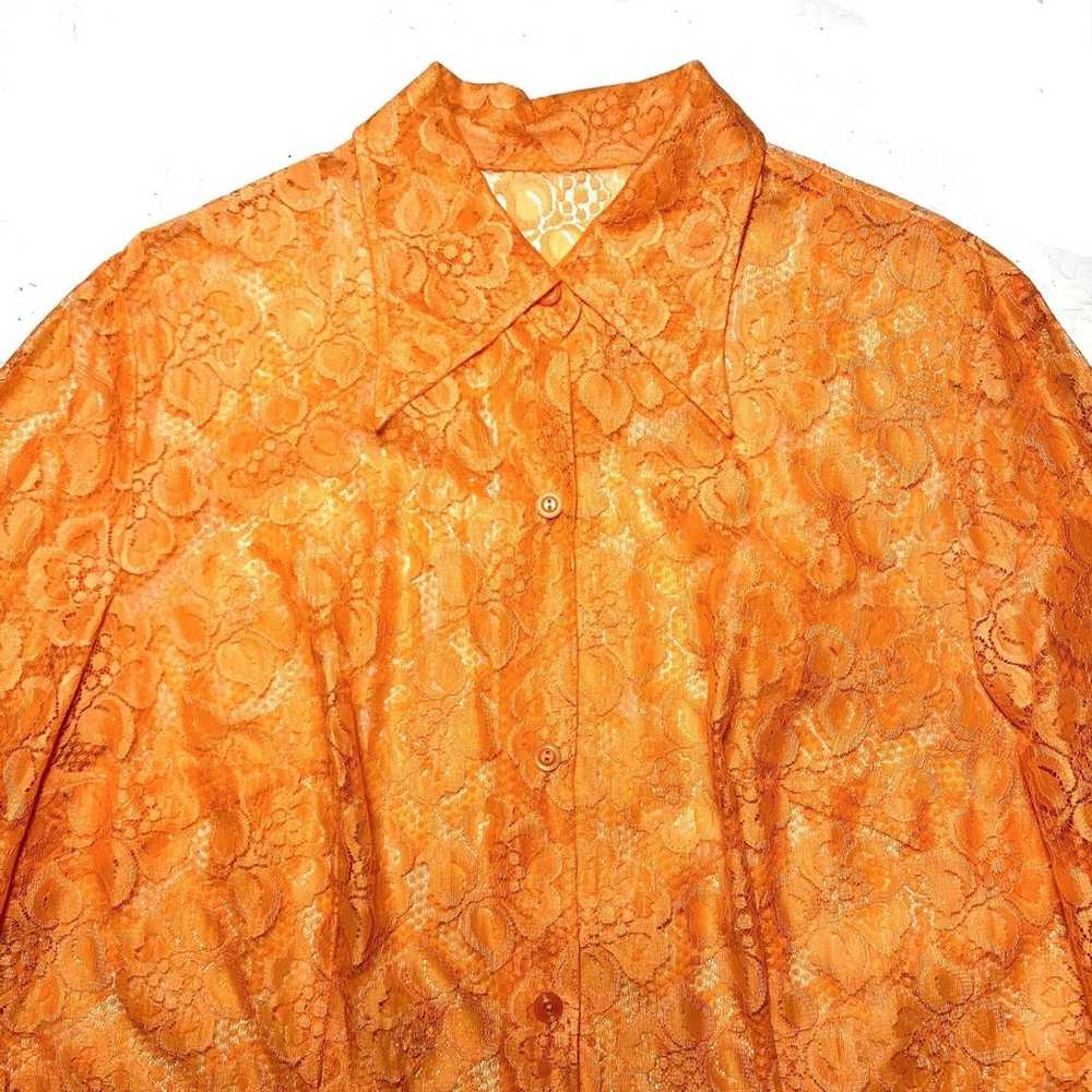 Streetwear × Vintage 1970s Translucent orange flo… - image 3