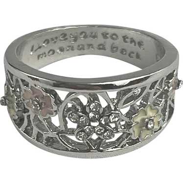 Sterling 925 Enamel Love You to the Moon and Back… - image 1