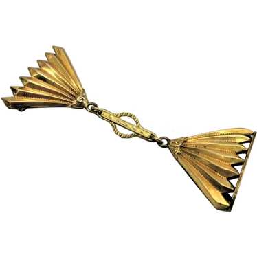 Lovely Vintage Gold Filled Fob Brooch With Milgra… - image 1