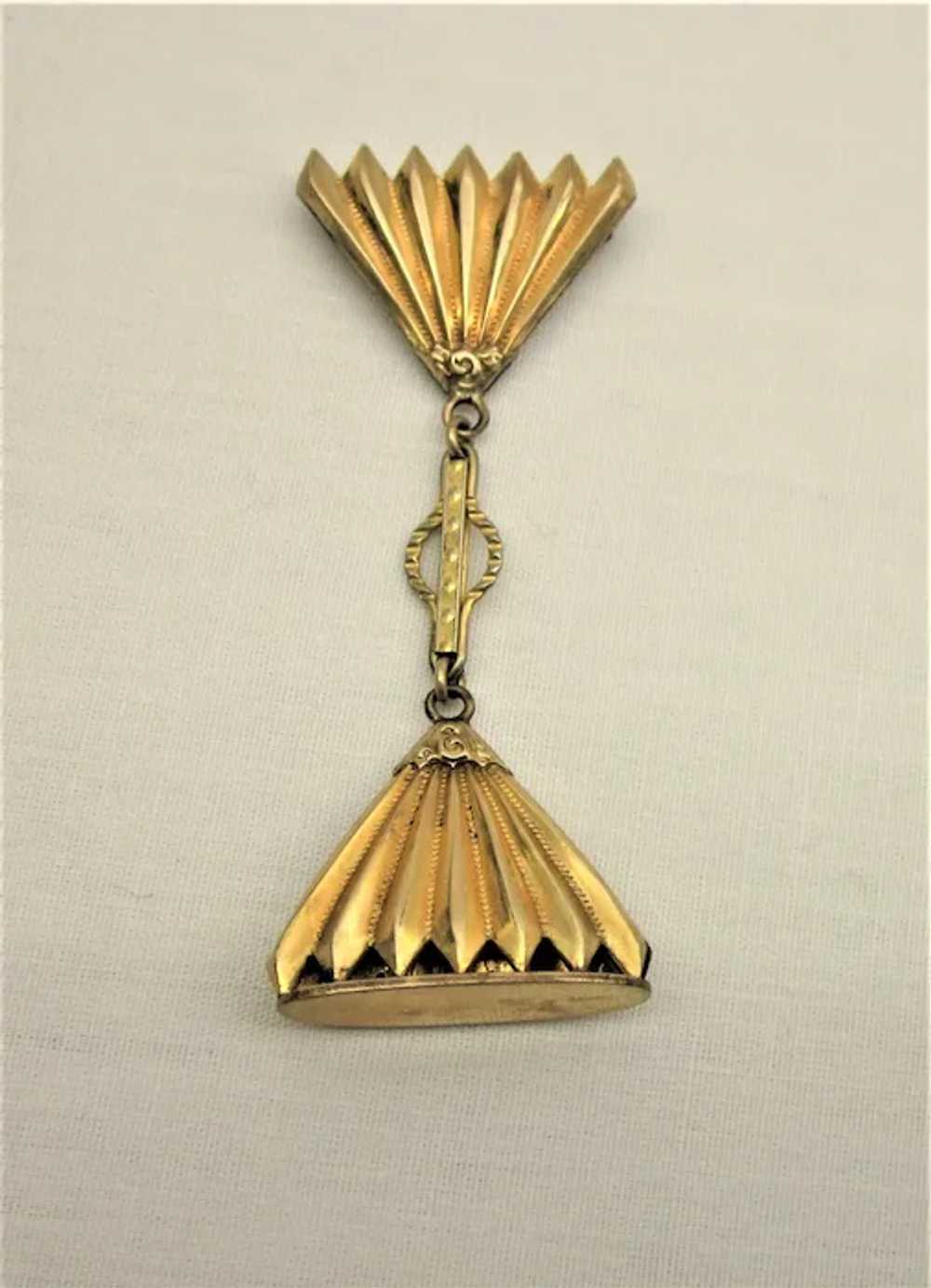 Lovely Vintage Gold Filled Fob Brooch With Milgra… - image 3