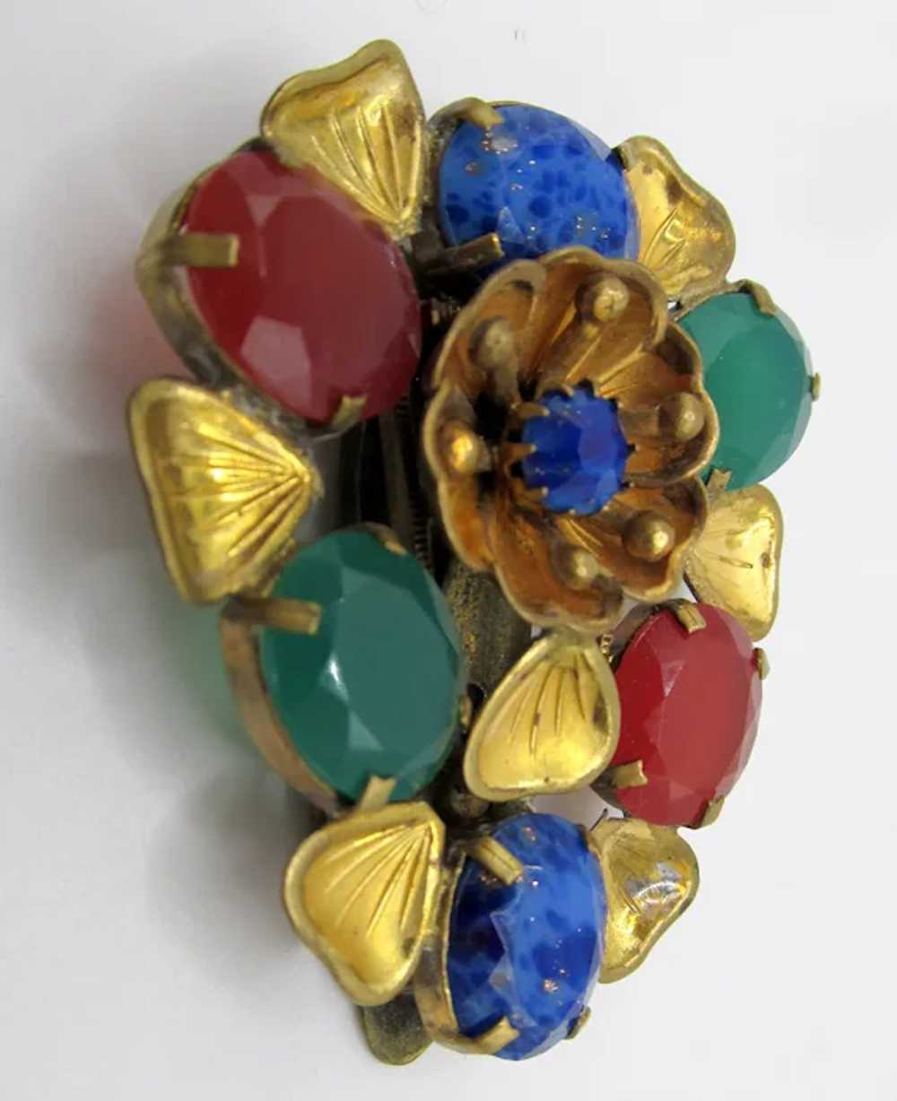 Early Czech Max Neiger Green, Carnelian and Blue … - image 2