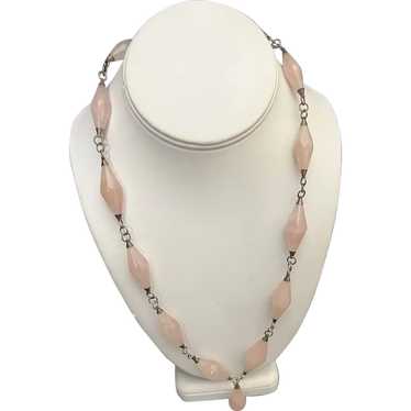 KelMari Gold Plated Rose Quartz Lariat Necklace