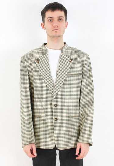 TRAUNSEE TRACHTEN Plaid Blazer Linen Coat UK 40 Ja