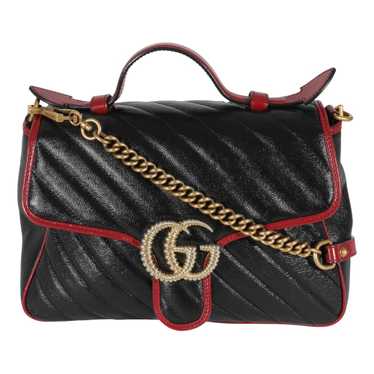 Gucci Black/Red Matelassé Leather Mini Marmont Top Handle Bag Gucci