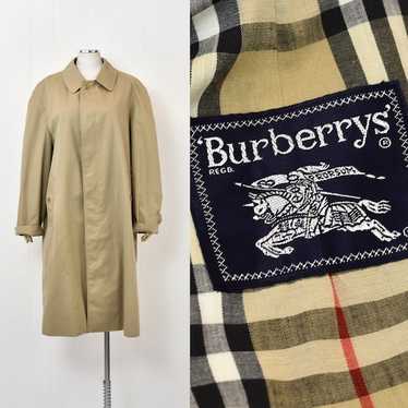 ジャケット・アウター 80s Burberrys' Single Trench Coat 1980s Burberrys Tan Brown Classic Trench Coat Jacket Plaid