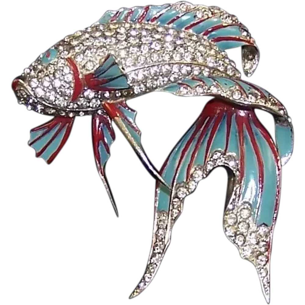 MB BOUCHER Pave and Enamel 'Paradise Fish' Fantai… - image 1