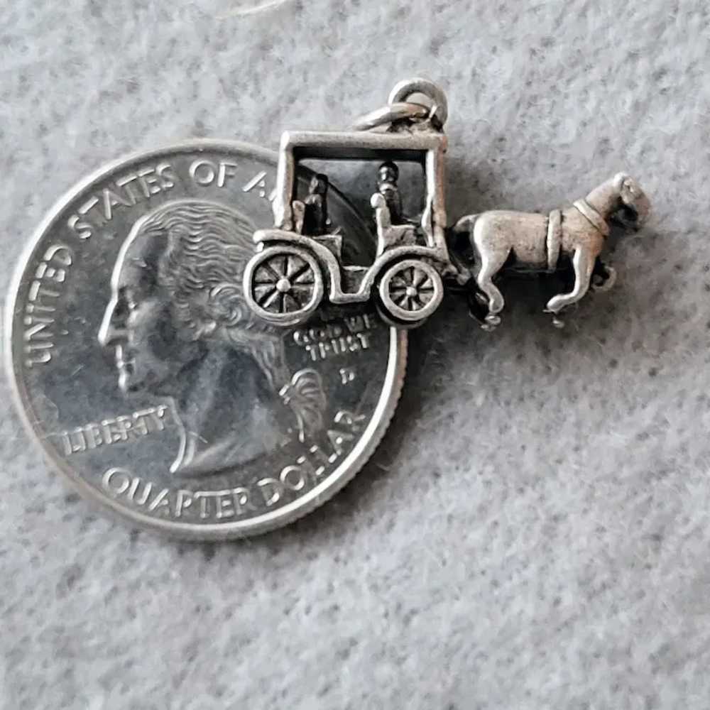 Sterling Silver Amish Country Charm Horses Buggy … - image 2