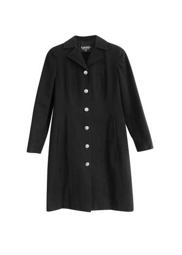 Chanel Black Cotton Twill Long Line Jacket