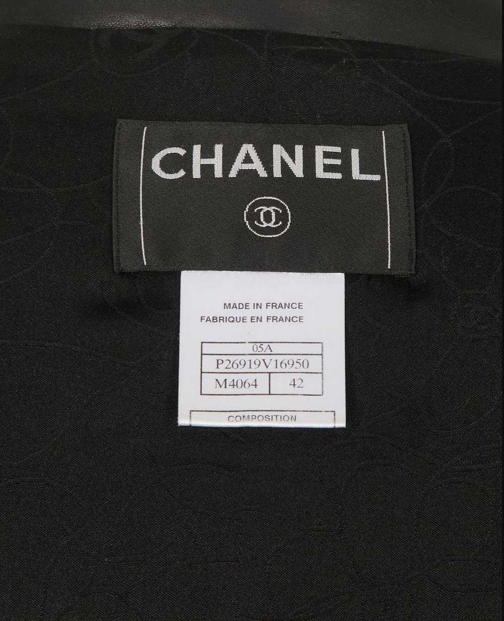 Chanel Leather Collar Black Tweed Blazer - image 6