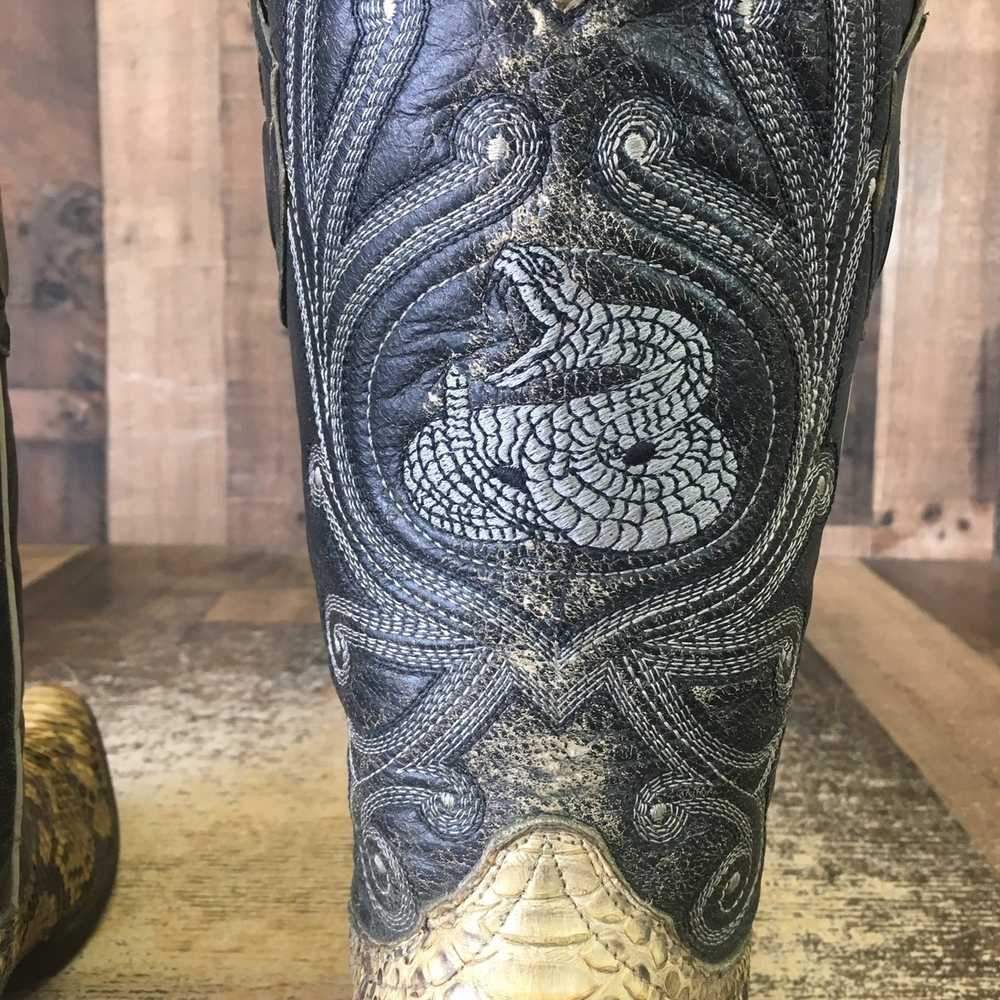 Vintage Joe Boots Arles Vtg Snakeskin Cowboy Boot… - image 10