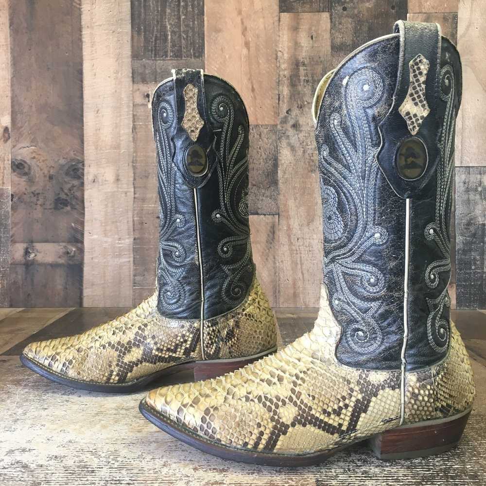Vintage Joe Boots Arles Vtg Snakeskin Cowboy Boot… - image 12