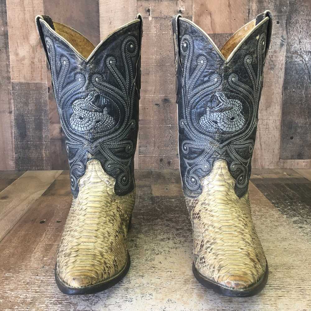 Vintage Joe Boots Arles Vtg Snakeskin Cowboy Boot… - image 6
