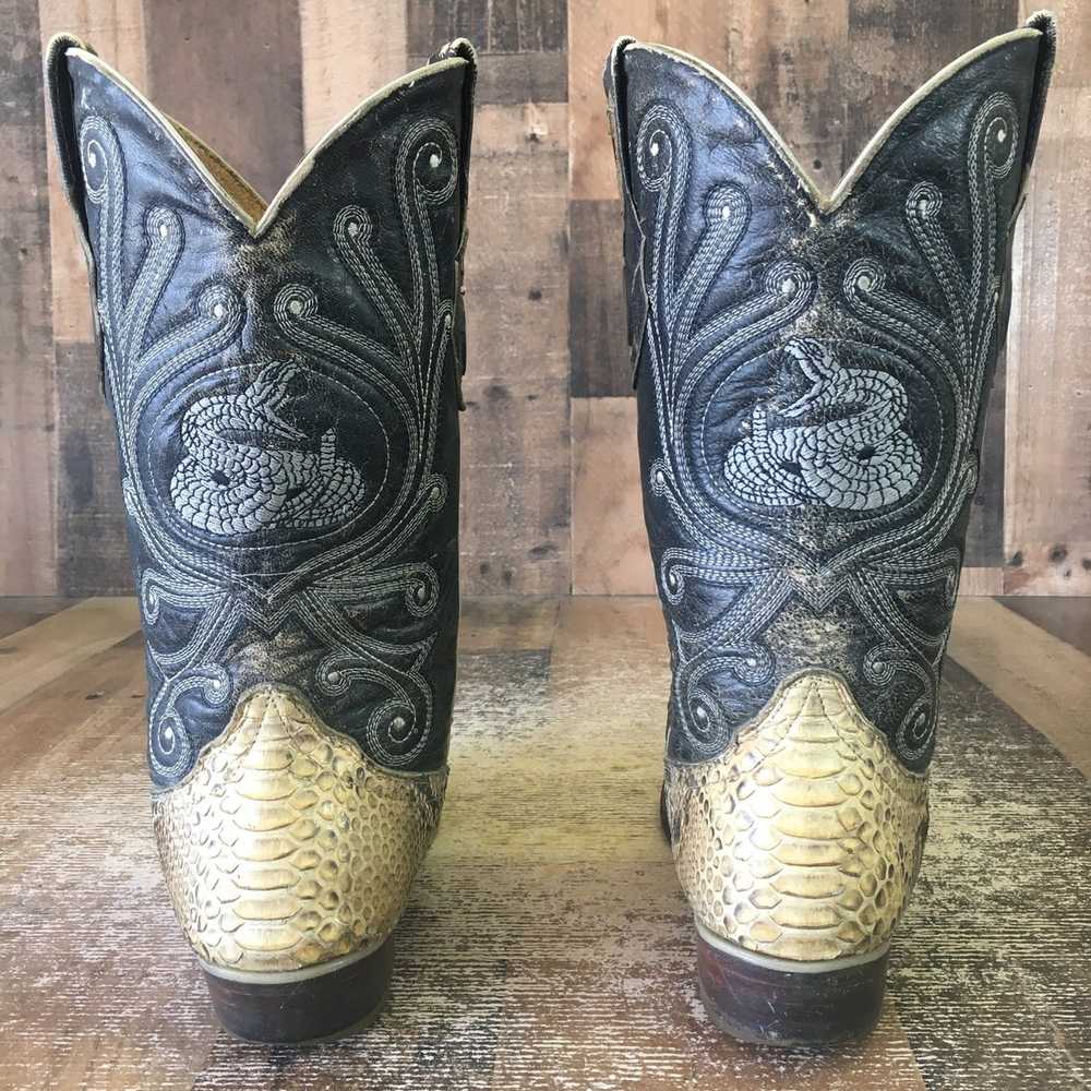 Vintage Joe Boots Arles Vtg Snakeskin Cowboy Boot… - image 7