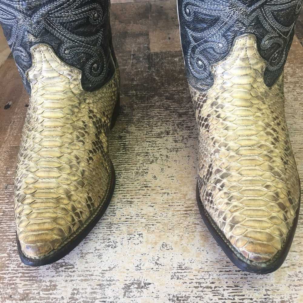 Vintage Joe Boots Arles Vtg Snakeskin Cowboy Boot… - image 9