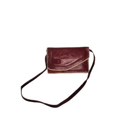 Leather Envelope Shape Leather Vegan Woven Purse W