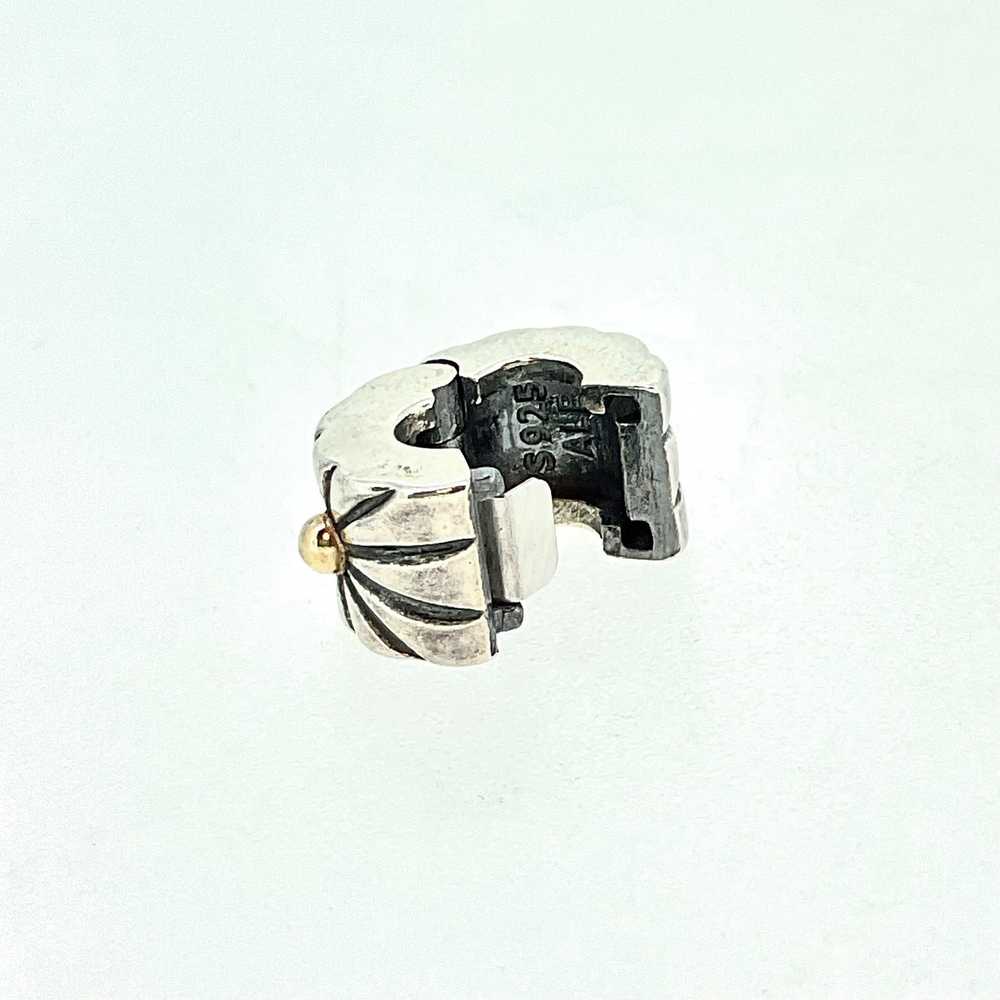 Pandora Sterling Silver & 14k Gold Sunburst Clip … - image 5