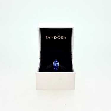 Retired Pandora Blue Bubbles Murano Glass Bead Ch… - image 1