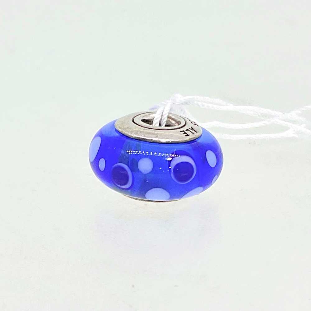 Retired Pandora Blue Bubbles Murano Glass Bead Ch… - image 3