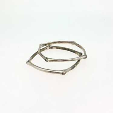Elle Sterling Silver Bangle Bracelet Set Of 2 - image 1