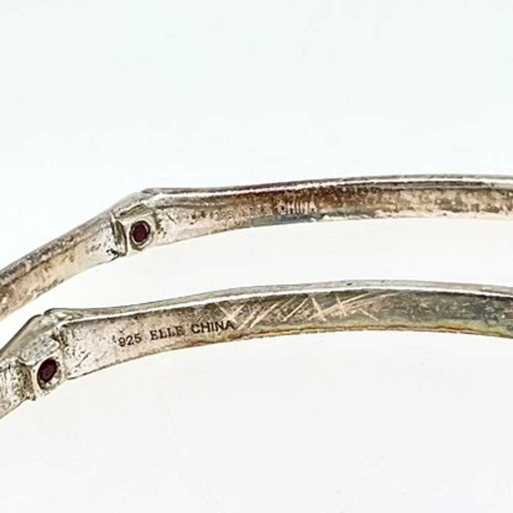 Elle Sterling Silver Bangle Bracelet Set Of 2 - image 3