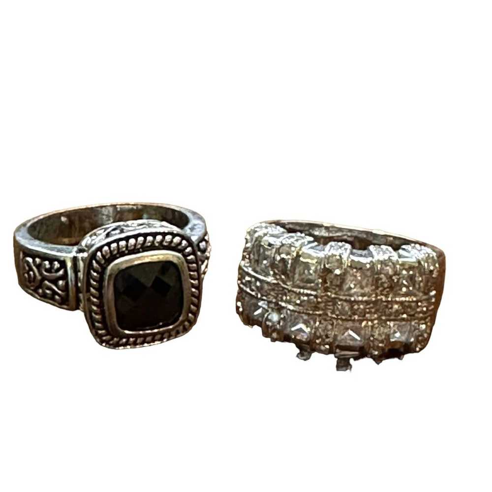 Vintage Two Silver Toned Vintage Rings - image 1