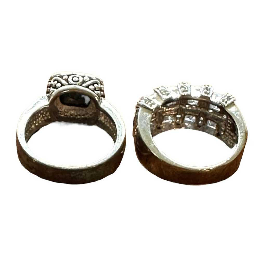 Vintage Two Silver Toned Vintage Rings - image 2