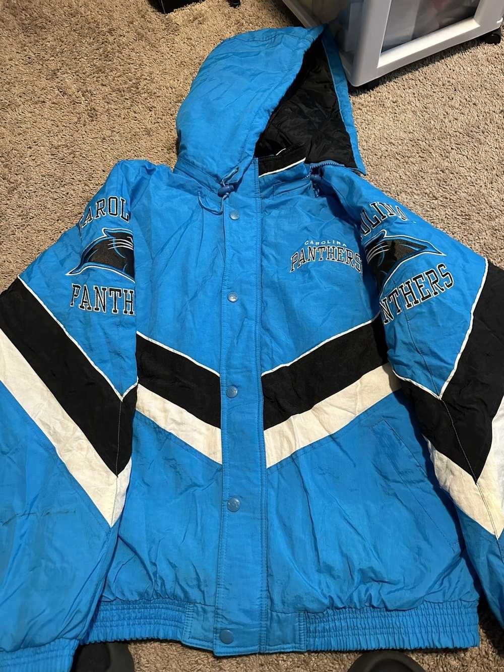 North Carolina Panthers Throwback starter jacket XL Coat Nfl Big Logo  Vintage