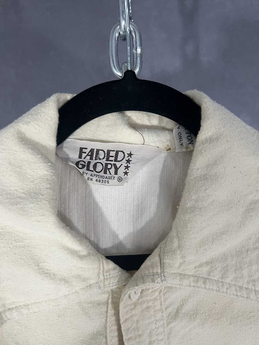 Faded Glory Vintage 70s faded glory linen shirt w… - image 3