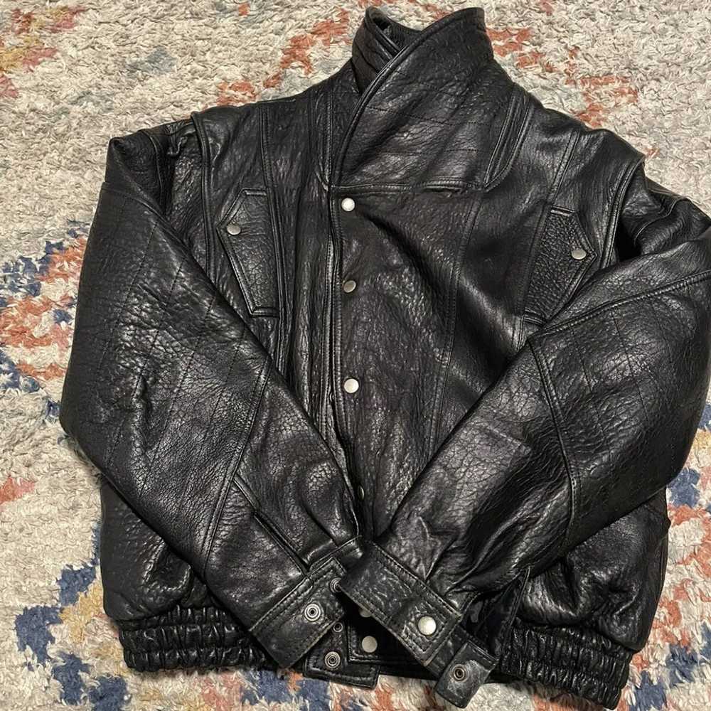 Vintage Black Leather Jacket - image 6