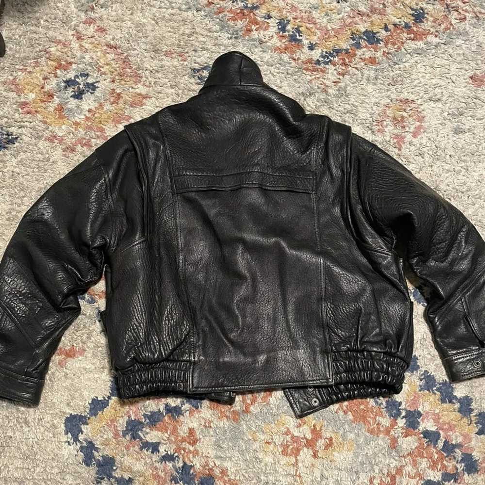 Vintage Black Leather Jacket - image 7