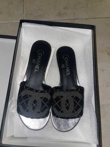 Chanel Chanel Mule Sandals Black Grey