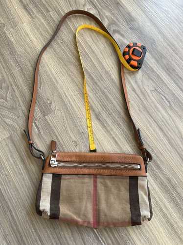 Burberry Margaret Brown Leather Classic Nova Check Large Plaid Shoulder Bag