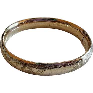 Antique Signed D & C Gold Filled Bangle Bracelet [