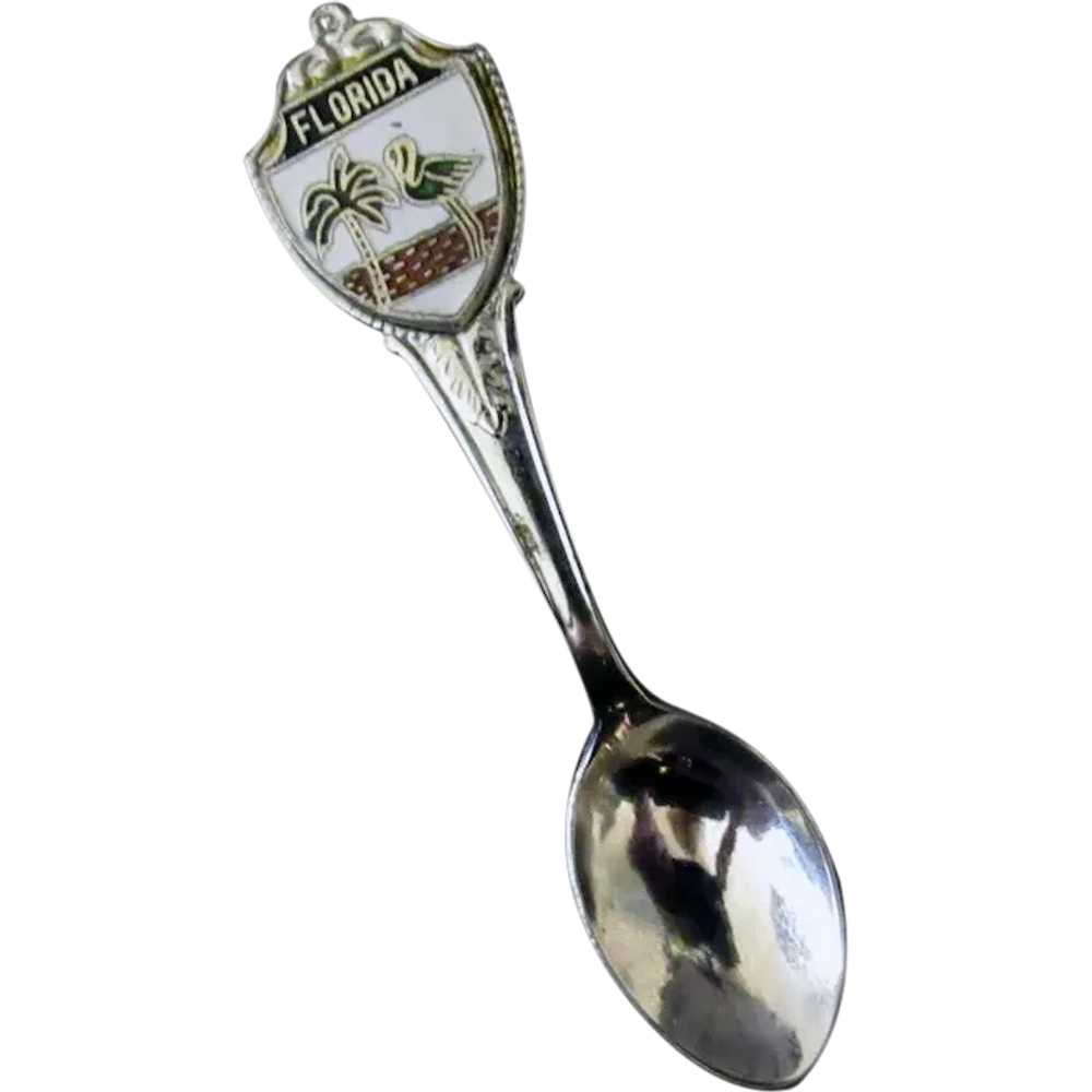 Vintage Souvenir Spoon Pin – Florida with Palm Tr… - image 1